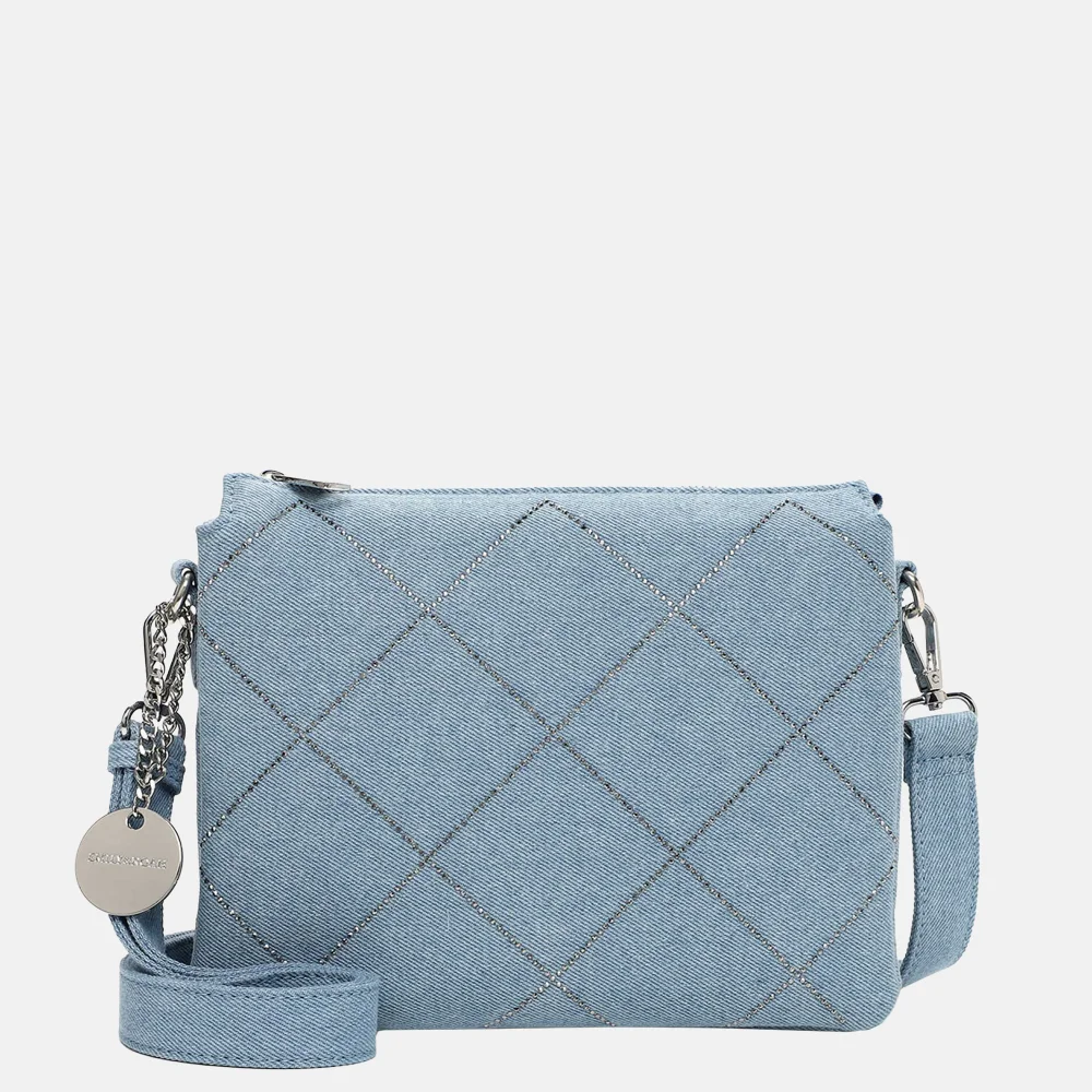 EMILY & NOAH Juliane crossbody tas denim strass light blue